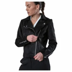 Gerry Faux Suede Biker Otw Black