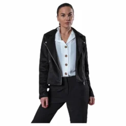 Gerry Faux Suede Biker Otw Black