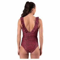 Halia Frill Swimsuit Patterned/Red