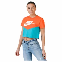 Heritage SS Top Orange/Turquoise