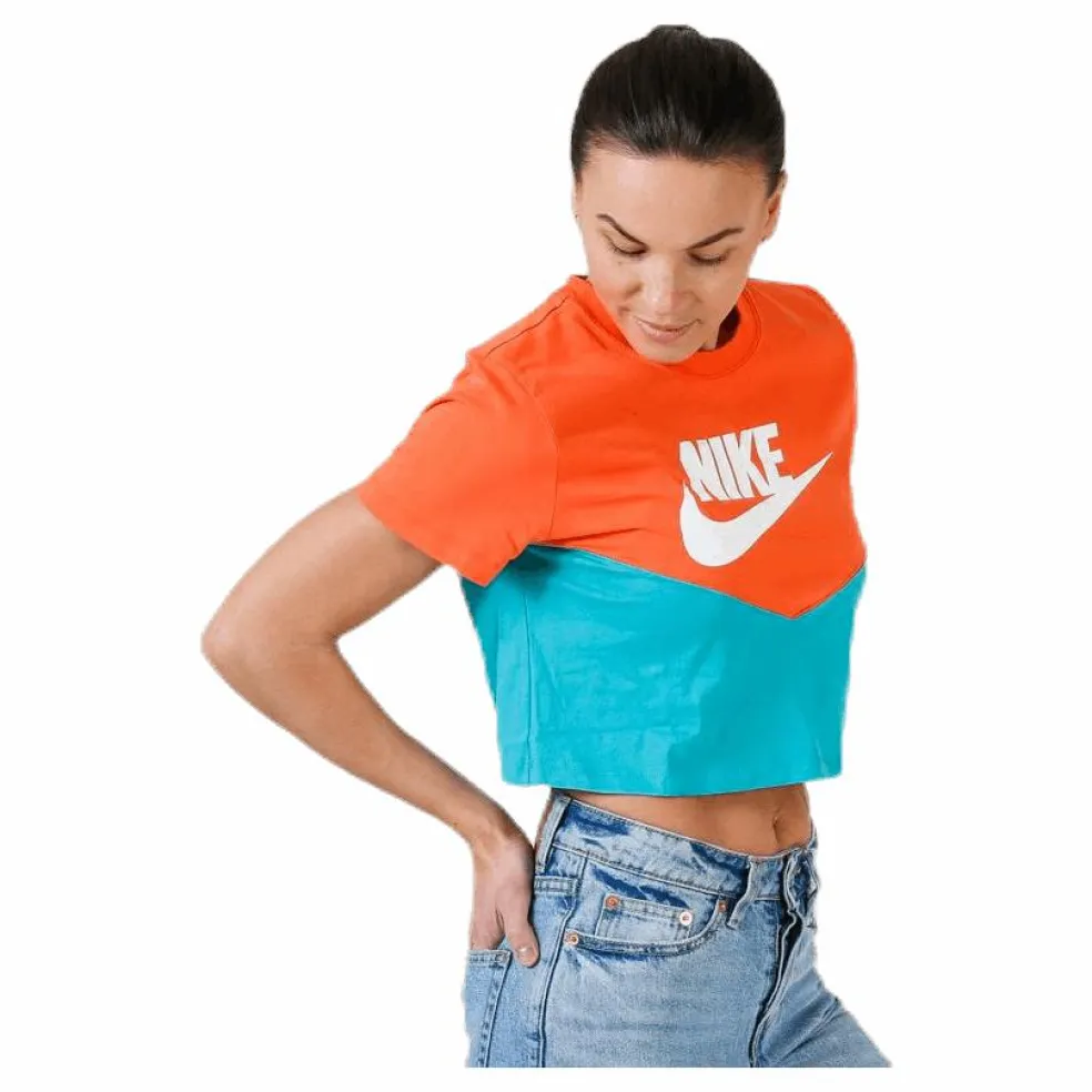 Heritage SS Top Orange/Turquoise