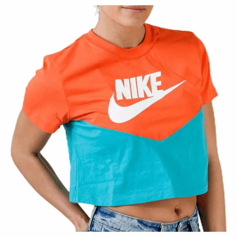Heritage SS Top Orange/Turquoise