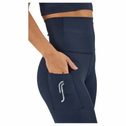 High Waist Tights - Side Pocke Dark Blue