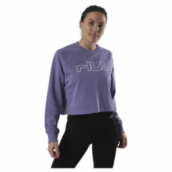 Jamina Cropped Crew Sweat Purple