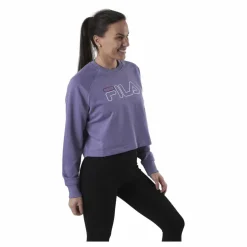 Jamina Cropped Crew Sweat Purple
