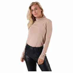 Kamala Ls Rollneck Top Beige