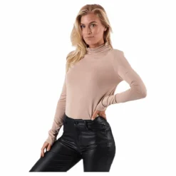 Kamala Ls Rollneck  Top  Beige
