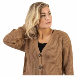 Karie Ls Knit Cardigan Beige