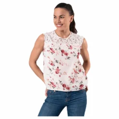 Karmen S/L Top Aop Wvn Beige