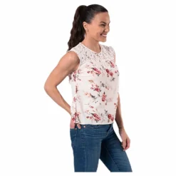 Karmen S/L Top Aop Wvn Beige