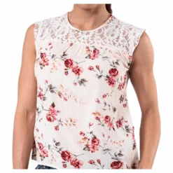 Karmen S/L Top Aop Wvn Beige