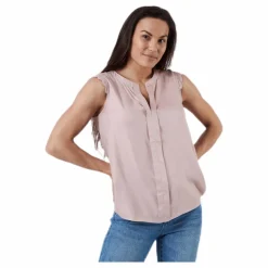 Kimmi S/L Top Wvn Pink