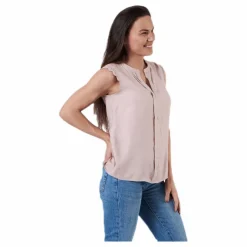 Kimmi S/L Top Wvn Pink