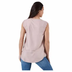 Kimmi S/L Top Wvn Pink