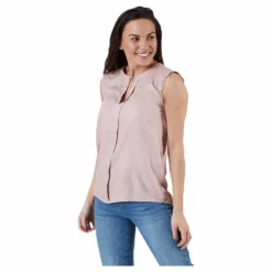 Kimmi S/L Top Wvn Pink