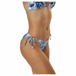 Kimo Ruffle Tie Tanga Blue/White