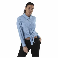 Lecey Ls Stripe Knot Dnm Shirt White