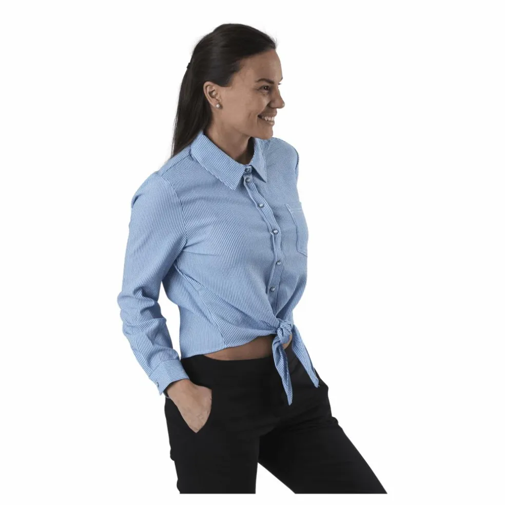 Lecey Ls Stripe Knot Dnm Shirt White