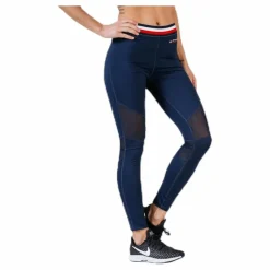 Legging With Mesh Full Length Blue