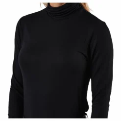 Lela Life L/S Rollneck Top Jrs Black