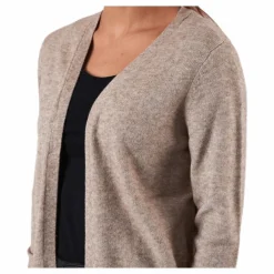Lesly L/S Open Cardigan Knt Beige