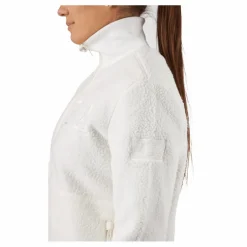 Long Pile Zip Sweat Off White