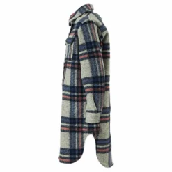 Lou-Lou L/S Check Long Shacket Grey