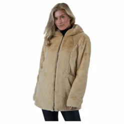 Malou Faux Fur Coat Cc Otw Beige