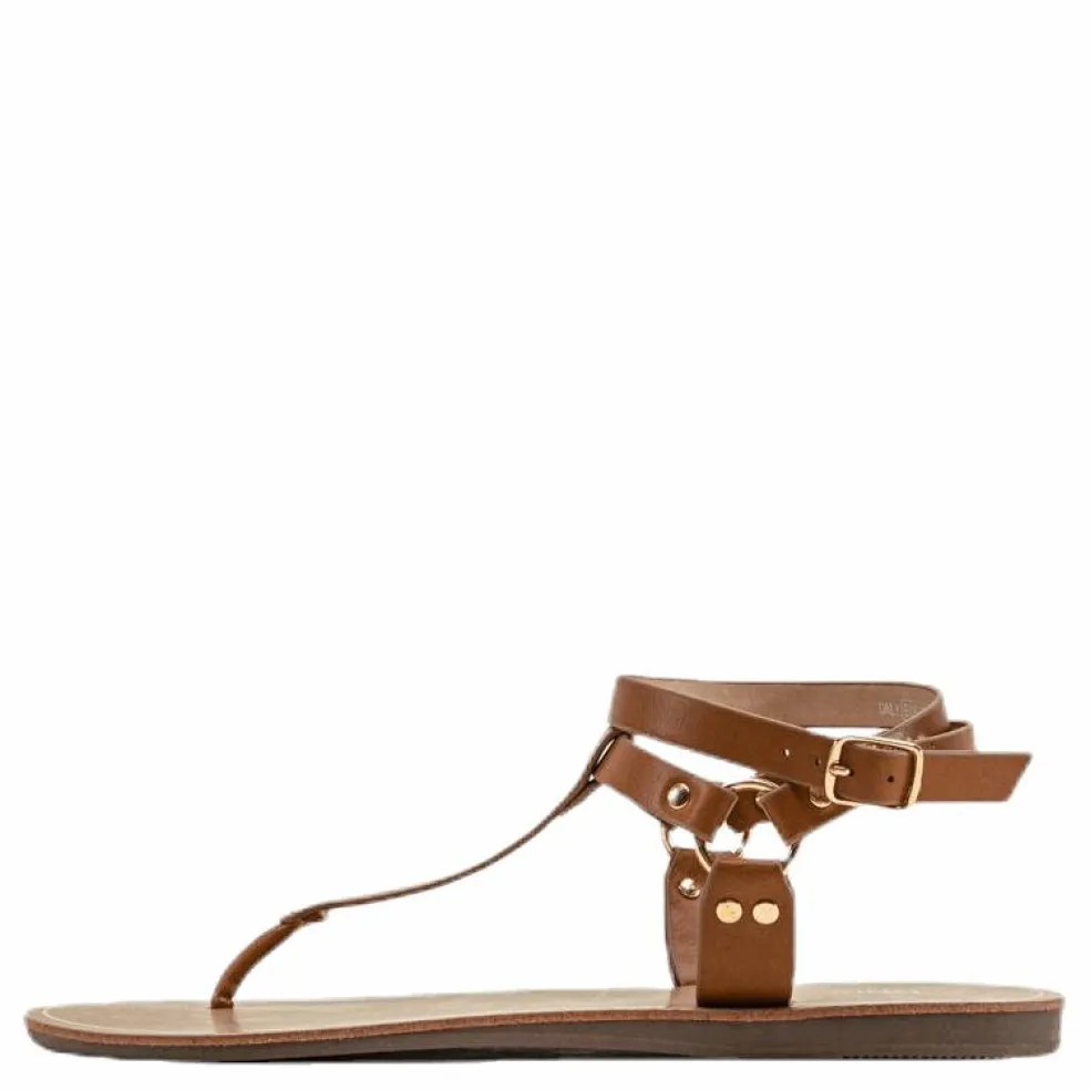 Maya Pu Ankle Wrap Sandal Brown