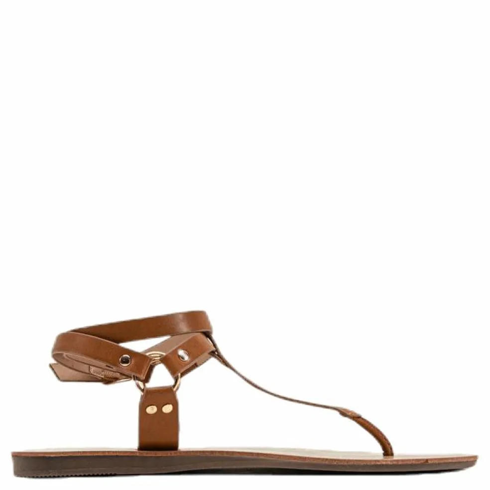 Maya Pu Ankle Wrap Sandal Brown