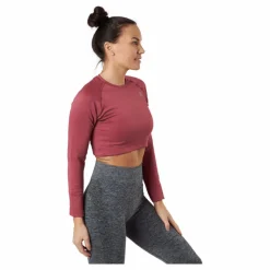 Molly Seamless LS Crop Top Pink