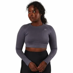 Molly Seamless Ls Crop Top Blue