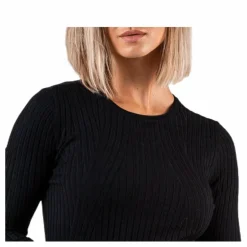 Natalia L/S Rib Pullover Knt Black