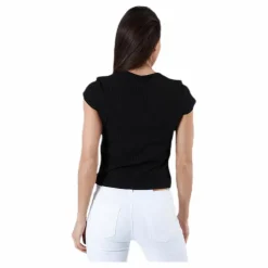 Nella S/S Button Top Black