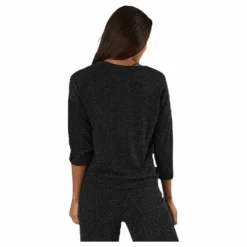 New Queen 3/4 Glitter Top Jrs Black