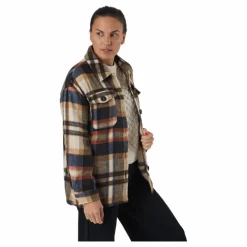 Onlmaci L/s Check Shacket Pnt Humus