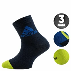 3-Pack Ankle Socks Blue/Green