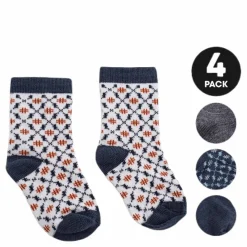 4-Pack Infant Wool Socks Blue
