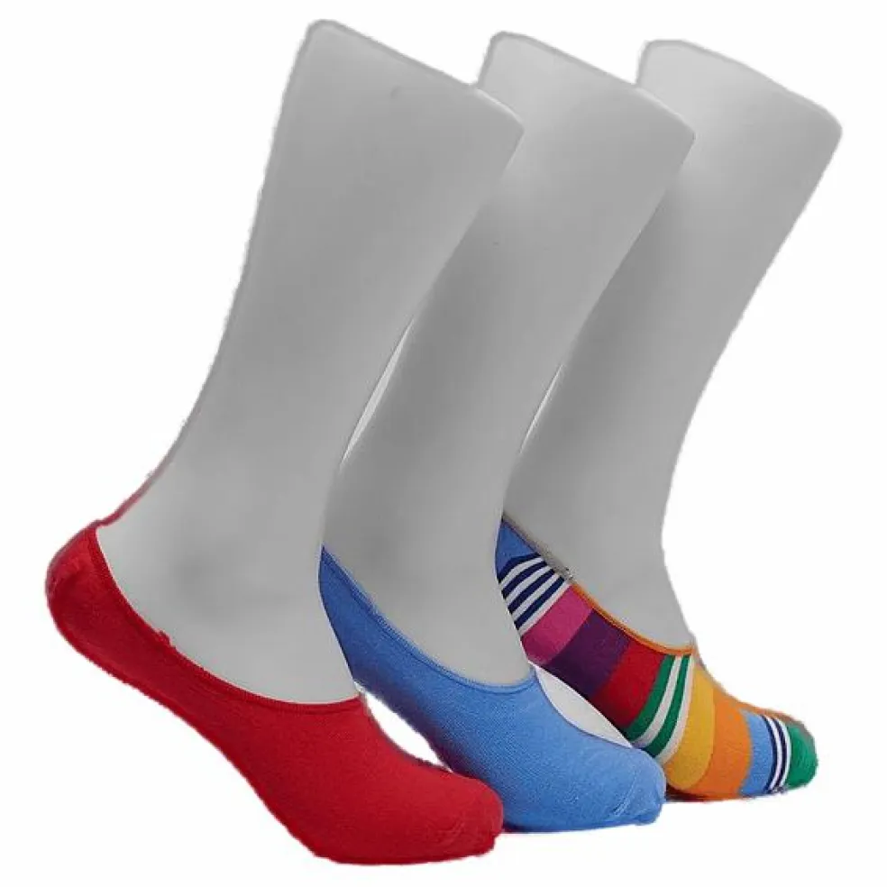 3-Pack Multi Stripe Liner Sock Blue
