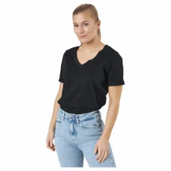 Pcria Ss V-neck Solid Tee Bc Black