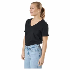 Pcria Ss V-neck Solid Tee  Bc Black