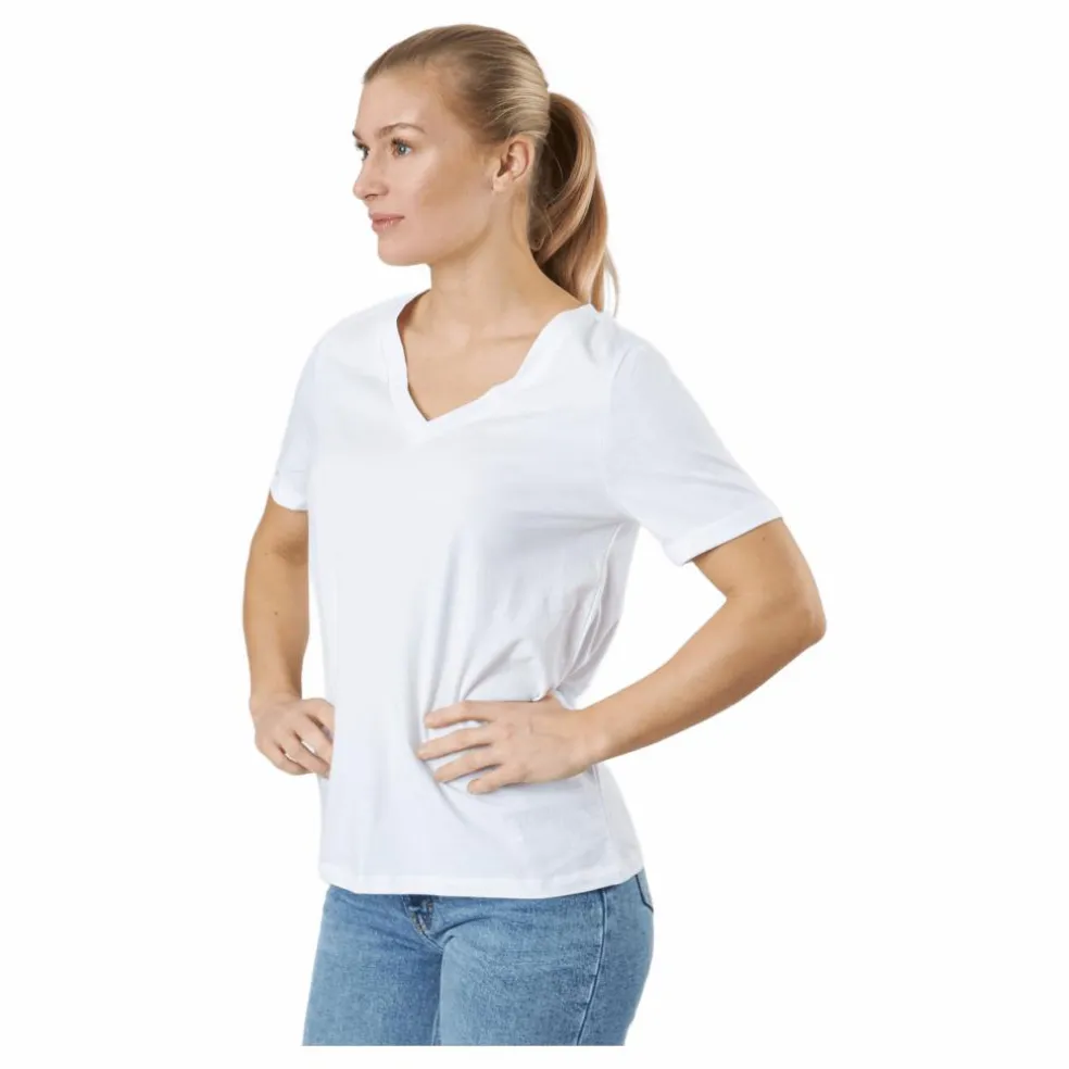 Pcria Ss V-neck Solid Tee Bc Bright White