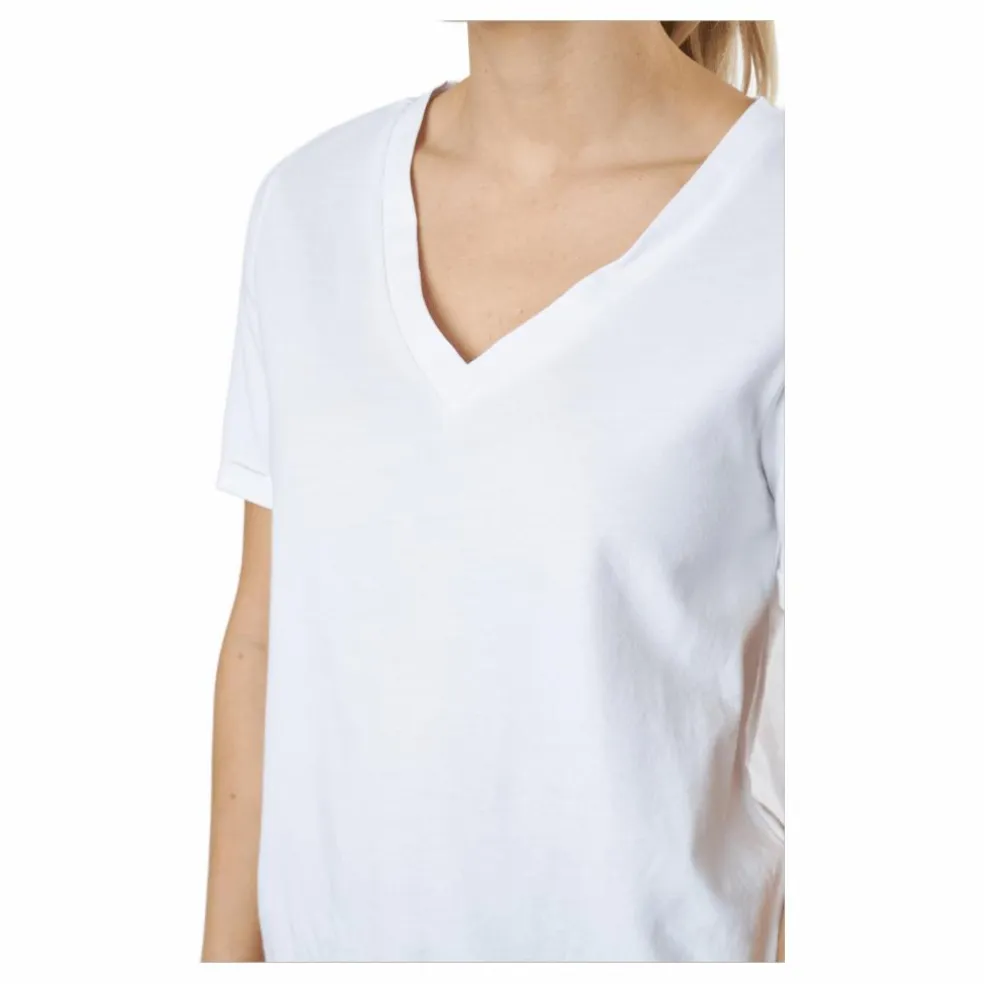 Pcria Ss V-neck Solid Tee Bc Bright White