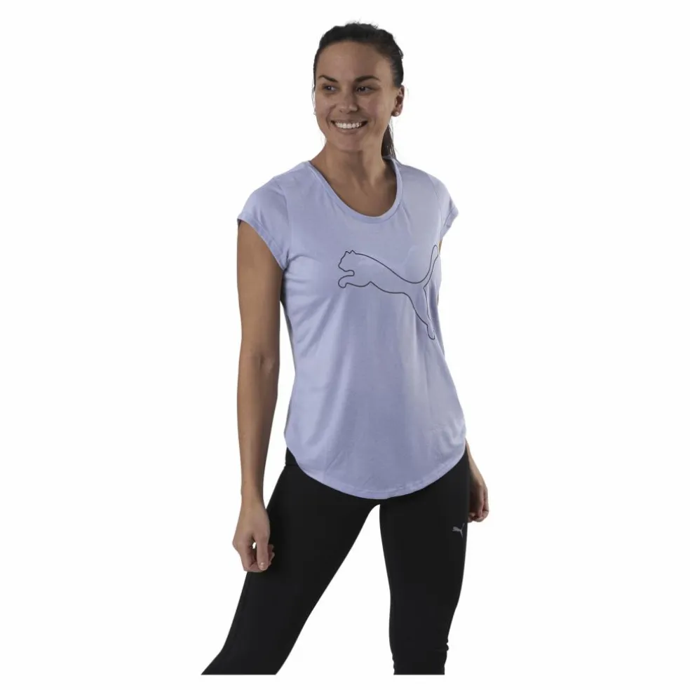 Performance Heather Cat Tee Purple