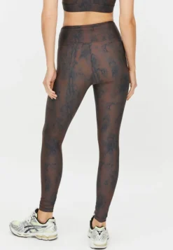 Printed High Waist Tights Brown Snake