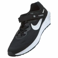 Revolution 6 FlyEase Big Kids' Easy On/Off Road Running Shoes BLACK/WHITE-DK SMOKE GREY