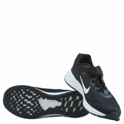 Revolution 6 FlyEase Big Kids' Easy On/Off Road Running Shoes BLACK/WHITE-DK SMOKE GREY