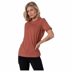 Ria Ss Fold Up Solid Tee Brown