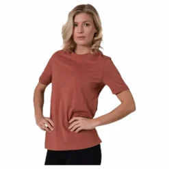 Ria Ss Fold Up Solid Tee Brown