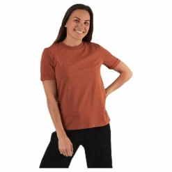 Ria Ss Fold Up Solid Tee Beige